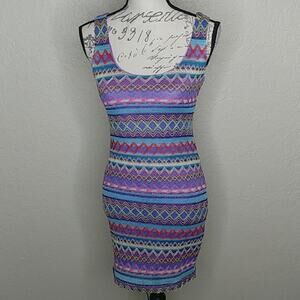 Reverse Multicolored Embroidered 90s Y2k Dress Size M